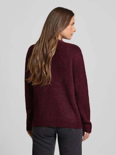 More & More Kardigan z dzianiny z przodem bez zapięcia Bordowy 5
