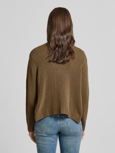 Samsøe Samsøe Gebreide cardigan met knoopsluiting, model 'CASSANDRA' Hazelnoot gemêleerd - 5