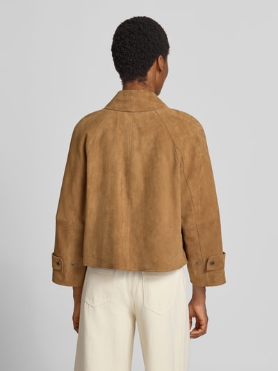 Weekend Max Mara Regular Fit Lederjacke aus echtem Ziegenleder Modell 'ABITO' Mittelbraun 5