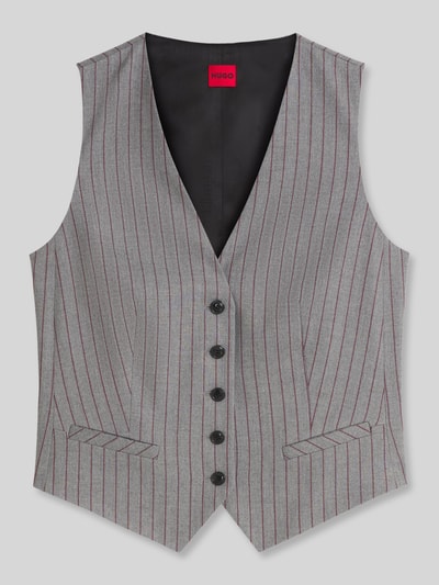 HUGO Slim Fit Weste aus Viskose-Mix Mittelgrau 2