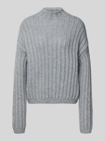 HUGO Relaxed Fit Strickpullover aus Baumwoll-Mix mit Woll-Anteil Modell 'SAFINEYNY' Hellgrau Melange 2