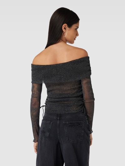 Gina Tricot Shirt aus Mesh mit Effektgarn Black 5