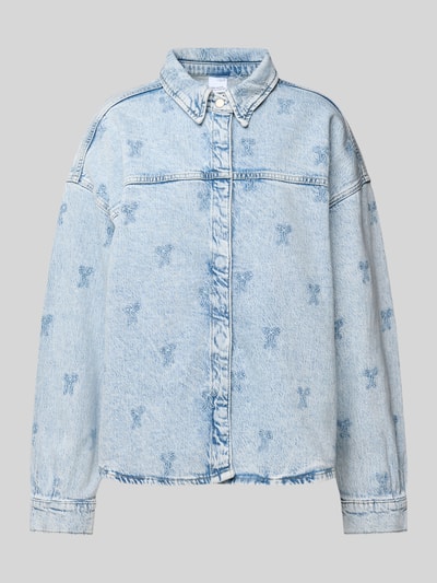 Vero Moda Boxy Fit Jeansbluse mit Motiv-Stitching Modell 'HAYDEN' Jeansblau 2