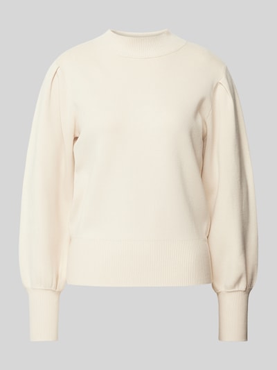 YAS Gebreide pullover met opstaande kraag, model 'FONNY' Beige - 2