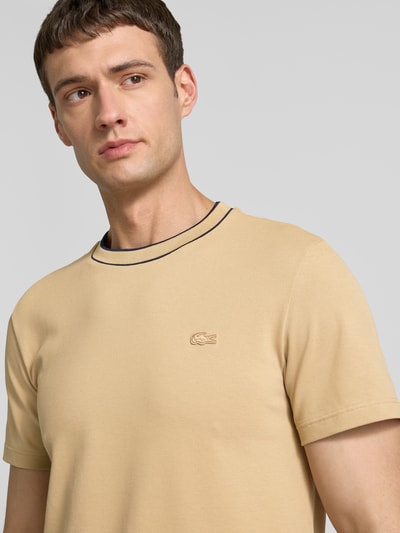 Lacoste Regular Fit T-Shirt aus Baumwoll-Mix Beige 3