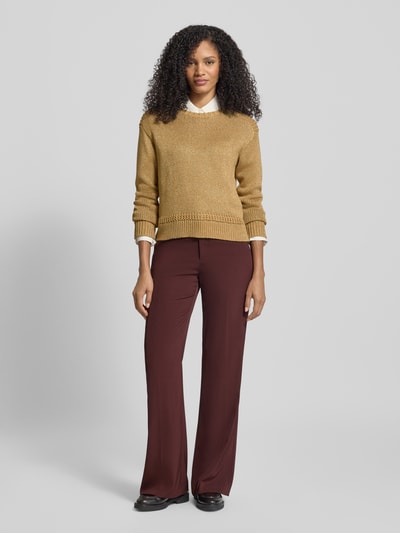 Lauren Ralph Lauren Gebreide pullover met ronde hals, model 'FASHMETTE' Goud gemêleerd - 1