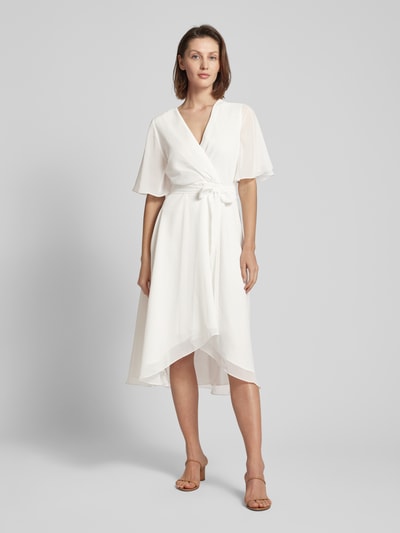 Swing Cocktailkleid in Wickel-Optik Offwhite 4