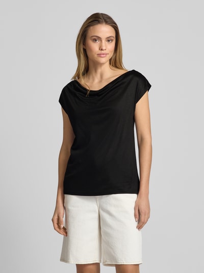 s.Oliver BLACK LABEL Top o luźnym kroju z czystej wiskozy Czarny 4