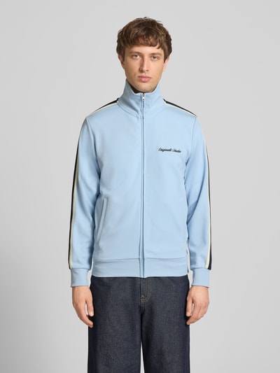 JACK & JONES Sweatjacke mit Stehkragen Modell 'COTEDAZUR' Hellblau 4