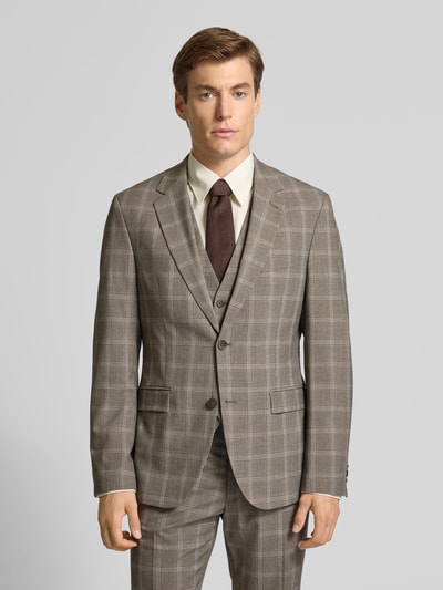 MCNEAL Slim fit colbert met reverskraag Middenbruin - 4