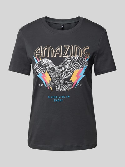 Only T-Shirt mit Motiv-Print Modell 'HENNY' Anthrazit 2
