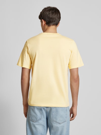 Jack & Jones T-shirt met labelprint, model 'CYRUS' Lichtgeel - 5