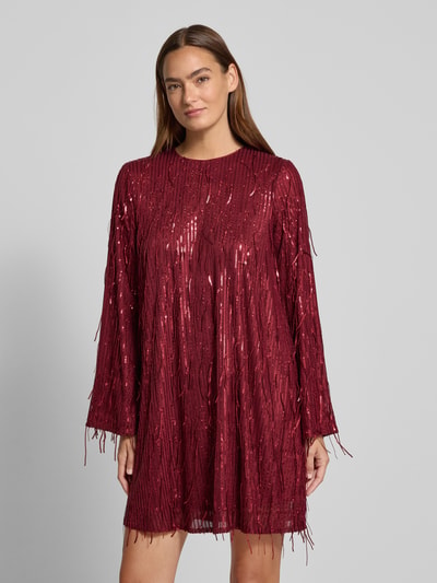 YAS Minikleid mit Rundhalsausschnitt Modell 'Lantra' Bordeaux 4
