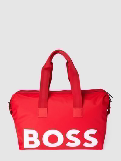 BOSS Duffle bag met labelprint, model 'Holdall' Rood - 2