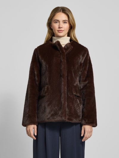 Lauren Ralph Lauren Kurtka ze sztucznego futra z kieszeniami z patką Ciemnobrązowy 4