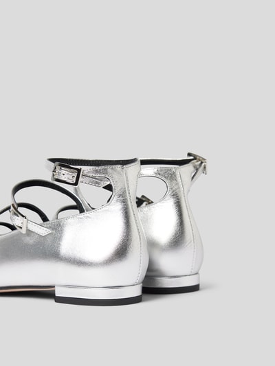 ALOHAS Ballerinas aus echtem Leder Silber 3