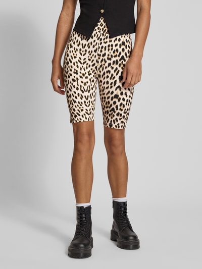 OH APRIL Super Skinny Fit Shorts mit breitem Bund Modell 'Romy' Camel 4