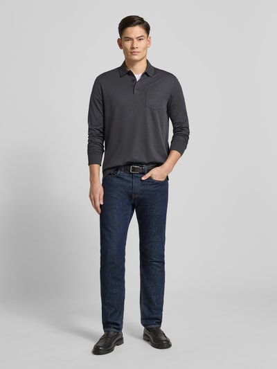 bugatti Koszulka polo z wyhaftowanym logo Ciemnoszary 1