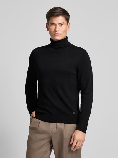 s.Oliver RED LABEL Regular Fit Rollkragenpullover aus Baumwolle mit gerippten Abschlüssen Black 4