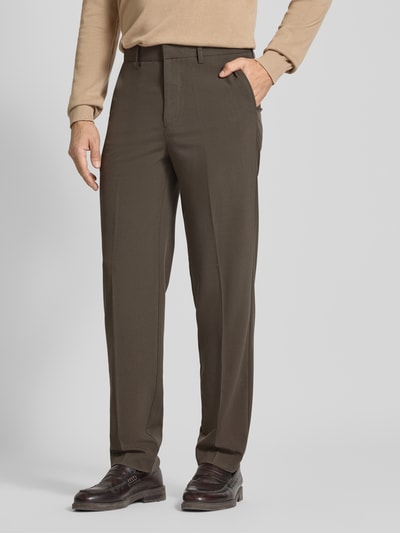 Lindbergh Relaxed Fit Stoffhose mit Bügelfalten Schlamm 4