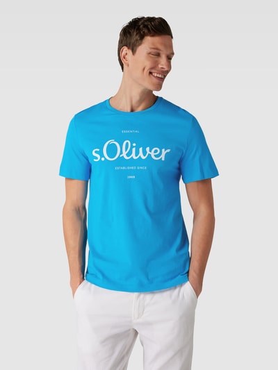 s.Oliver RED LABEL T-shirt z nadrukiem z logo Morski 4