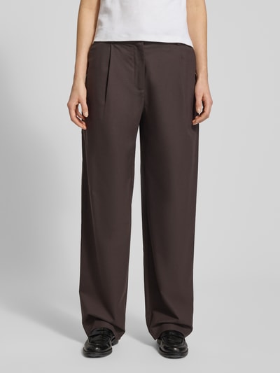 Samsøe Samsøe Spodnie z kieszenią z tyłu model ‘AGNETA’ Czekoladowy melanż 4