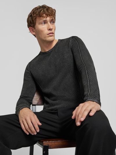 GABBA Gebreide pullover met ronde hals, model 'LIMA' Grafiet - 3