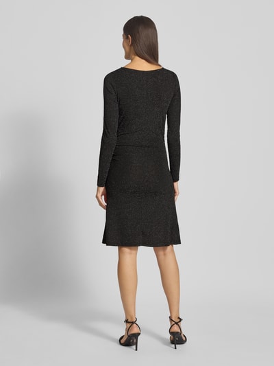 VERO MODA Knielange jurk met effectgaren, model 'KANVA' Zwart - 5