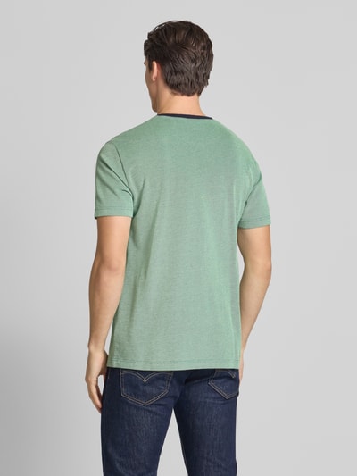 Gant T-Shirt mit Strukturmuster Dunkelgruen 5