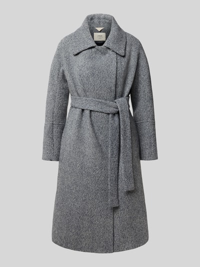 Lanius Płaszcz z żywej wełny z wiązanym paskiem Niebieski melanż 2