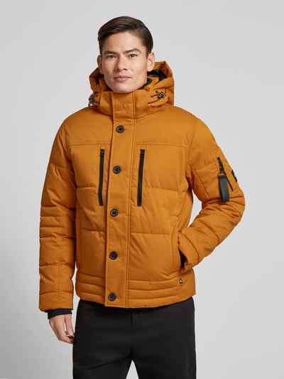 Tom Tailor Regular fit gewatteerd jack met ritszakken Mosterdgeel - 4