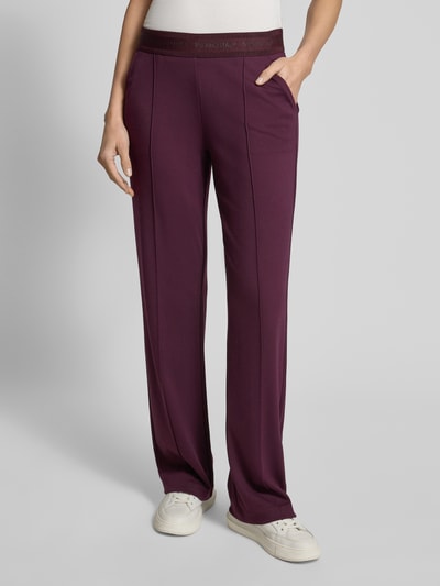 Milano Italy Stoffen broek met elastische band met logo Bordeaux - 4