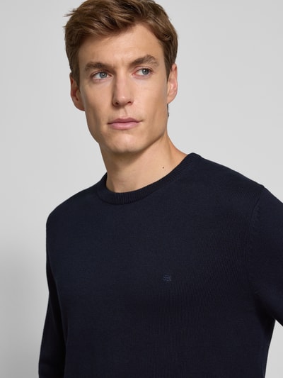 Christian Berg Men Gebreide pullover met ribboorden Marineblauw - 3