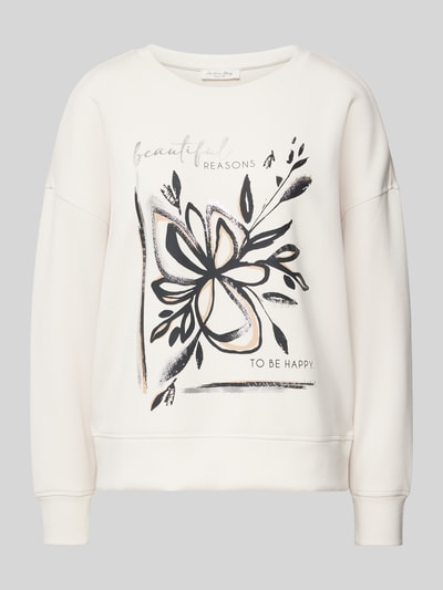 Christian Berg Woman Sweatshirt mit Motiv- und Statement-Print Ecru 2