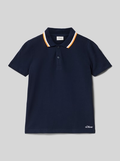 s.Oliver RED LABEL Koszulka polo o kroju regular fit dodatkiem bawełny Granatowy 1