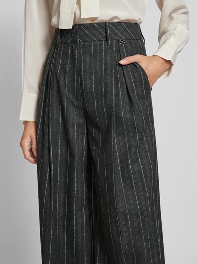 Marc Cain Wide Fit Bundfaltenhose mit Gürtelschlaufen Anthrazit 3