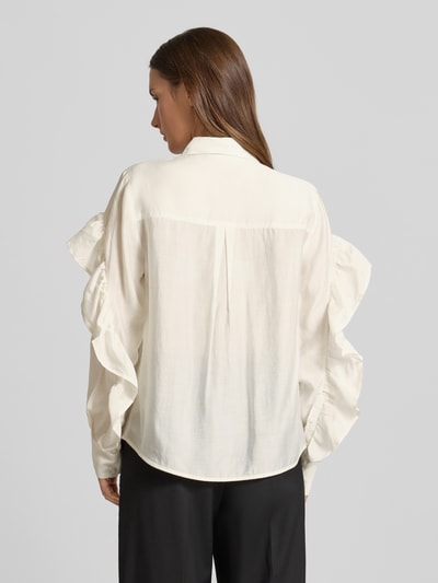 Copenhagen Muse Blouse met volants en overhemdkraag, model 'MOLLY' Offwhite - 5