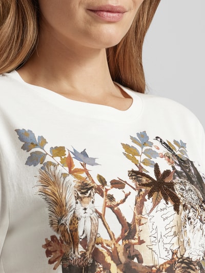 Marc Cain T-Shirt mit Motiv-Print Offwhite 3