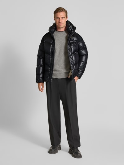Blauer USA Puffer Jacket mit Label-Patch Modell 'CROWN' Black 1