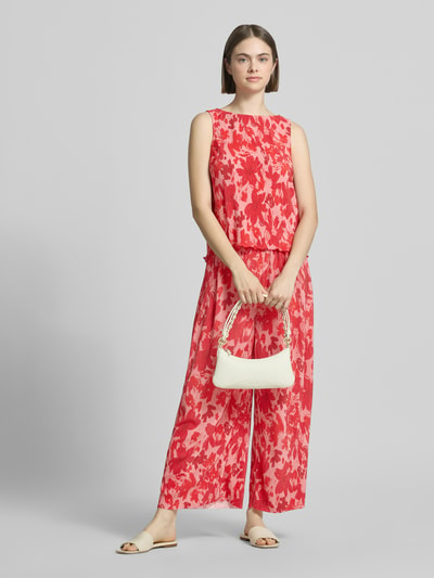 PIECES Regular Fit Tank Top mit Allover-Muster Modell 'FLORA' Rot Melange 1
