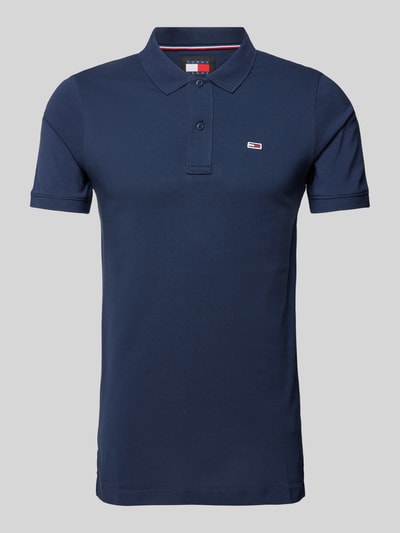 Tommy Jeans Slim Fit Poloshirt mit Label-Patch Marine Melange 2