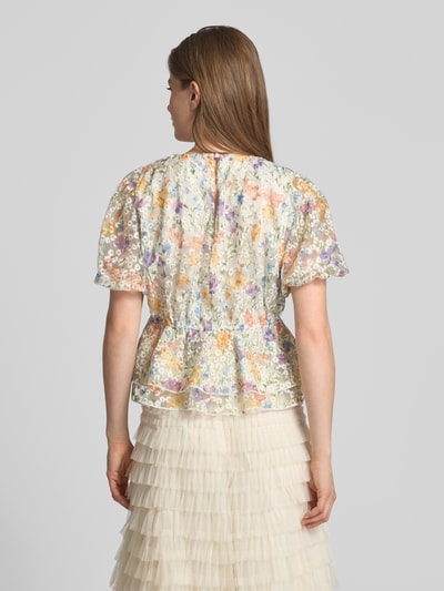 YAS Blusenshirt mit Puffärmeln Modell 'LEANNA' Weiss 5