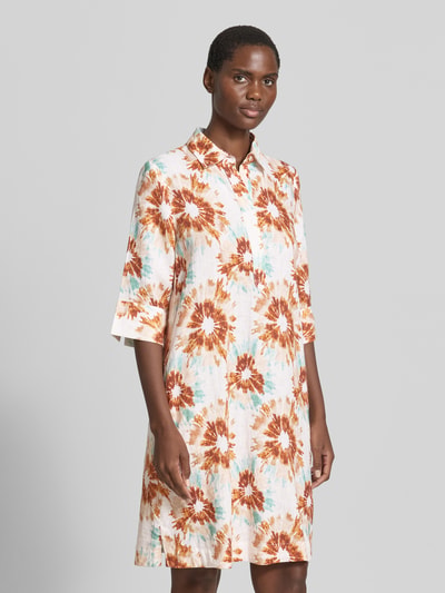 Christian Berg Woman Hemblusenkleid aus Leinen mit verdeckter Knopfleiste Weiss 4