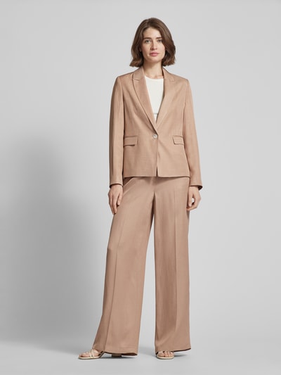 comma Blazer van een mix van viscose en linnen in effen design Taupe - 1