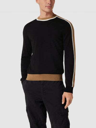 BOSS Gebreide pullover met ronde hals, model 'Gabbano' Wit - 4