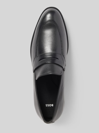 BOSS Lederloafers mit Label-Details Modell 'Tayil' Black 3