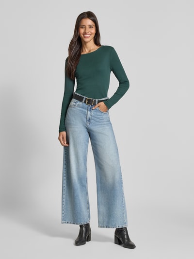 s.Oliver RED LABEL Slim Fit Langarmshirt aus reiner Baumwolle Dunkelgruen 1