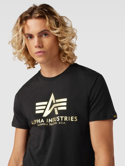 Alpha Industries T-shirt z nadrukiem z logo Czarny 3