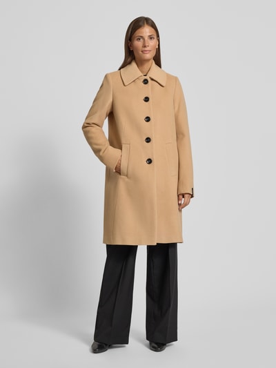 Milo Coats Kurzmantel aus Lanawolle-Mix mit Umlegekragen Modell 'ISA' Camel 4