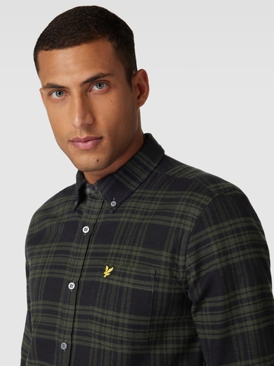 Lyle & Scott Freizeithemd mit Karomuster Modell 'Check' Oliv 3